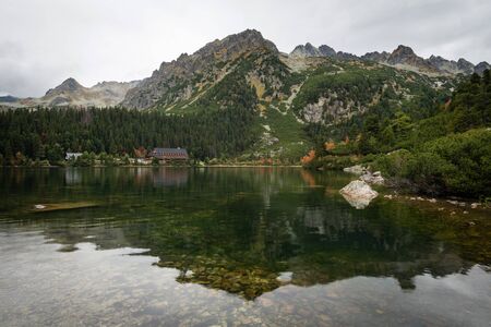 Popradske Pleso mountain lake in High Tatras mountain range in Slovakia