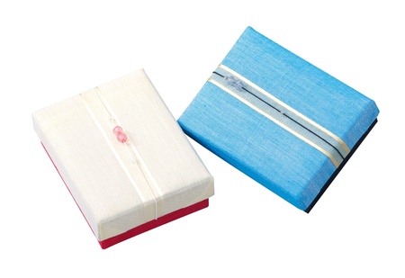 Beautiful gift box made of silk the best choice for giving seasonの写真素材