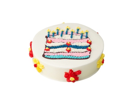 Delicious colorful birthday cakeの写真素材