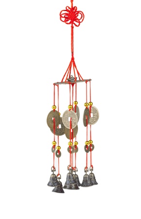 A lot of stone fishes wind chime, the chinese feng shuiの写真素材