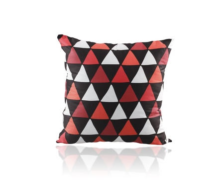 Colorful cushion isolated on white backgroundの写真素材