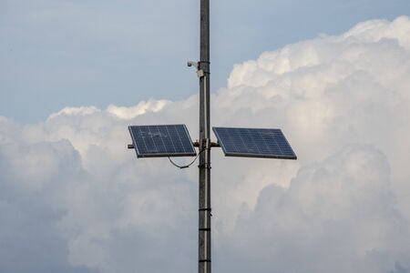 Solar energy system. Writing area. Background.
