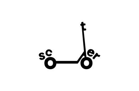 Modern logo design inside scooter text. Scooter logo vector template. Vector illustration, mark, logo for design.のイラスト素材