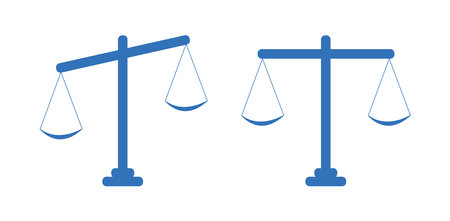 Scale can be rotated left and right. Scale icon vector sign isolated on white background. scale symbol template color is editable. He measures the justice reports. Law balance symbol.のイラスト素材