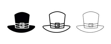 Irish hat icon sets design. Editable drawing and silhouette icon set. Vector illustration isolated on white background.のイラスト素材
