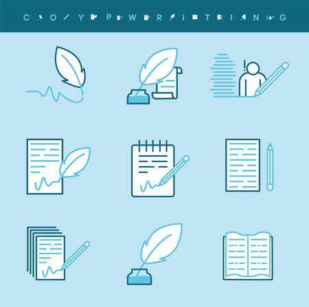 Simple Set of Copywriter Vector Line Icons. These icons contain color topics related to the copywriter. Editable Stroke. Web Icons and vector logos.のイラスト素材