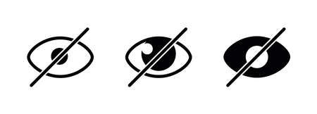 Modern warning striped eye icon. Creative eye icon in modern line style for your web mobile app logo design. Pictogram isolated on a white background. Editable linear set, pixel perfect vector graphicのイラスト素材