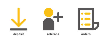 Financial web icon set such as deposits, references and orders. Creative financial icon in modern line style for your web mobile app icon design.のイラスト素材