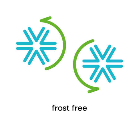 Frost free icon. This symbol is the refrigerator and air conditioning symbol. Colorful refrigerator button icon. Editable Stroke. Logo, web and app.のイラスト素材