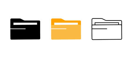 File set. Paperwork filing vector icon set. Editable row set. Silhouette, colored, linear icon set.のイラスト素材