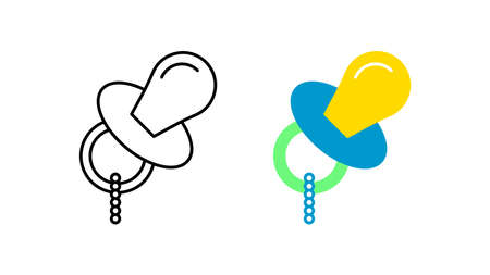 Baby pacifier icon special collection colorful icon set. Upload the pacifier vector. Design element...