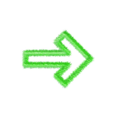 Sustainable symbol with grass with arrow symbol. Green grassy arrow environmental ecology icon. Editable creative template. Soft and realistic grass. Fluffy green isolated on white background.のイラスト素材