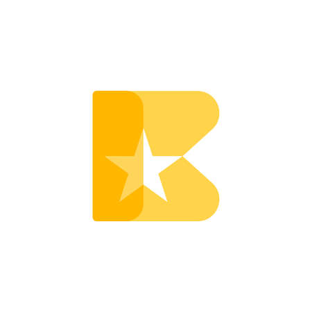 Modern simplicity star  icon with letter K. Star concept   design template with letter K.のイラスト素材