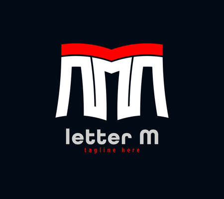 Letter M logo design. Unique special series. Creative minimal design template vector illustrationのイラスト素材