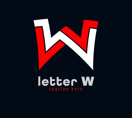 Letter W logo design. Unique special series. Creative minimal design template vector illustrationのイラスト素材