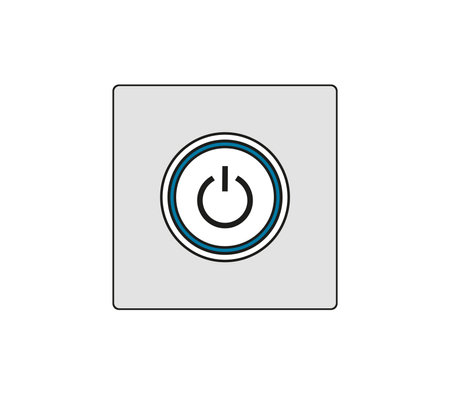 On-off button. Signal to start and activate the system. Modern car sketch drawing. Editable line...