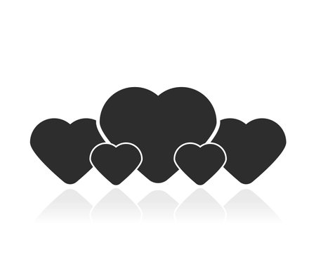 hearts standing collage concept, Vector rectangular collage mosaic grid of pictures isolated on whiteのイラスト素材
