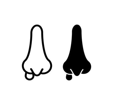 Runny nose, disease scar design logo. Flat and linear ready set. unique vector design.のイラスト素材