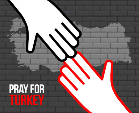 Turkey earthquake storm. A helping hand to Turkey. Major earthquakes, floods, storms and disasters.のイラスト素材