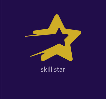 Skillstar logo. Star vector logo design branding corporate identity. Simple modern star vector .Elegant, luxury, premium vectorのイラスト素材