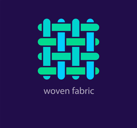 Modern woven fabric pattern logo. connected lines. feast. Unique color transitions. Company logo template. vectorのイラスト素材
