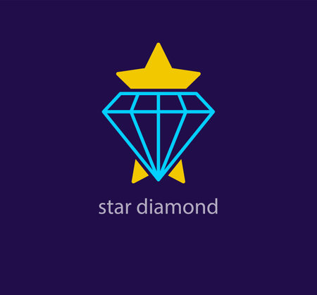 Unique star diamond logo. Modern design color. Starry gemstone logo template. vector.のイラスト素材
