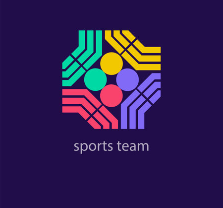 Unique sports team logo. Modern design color. Startup sport concept logo template. vector.のイラスト素材