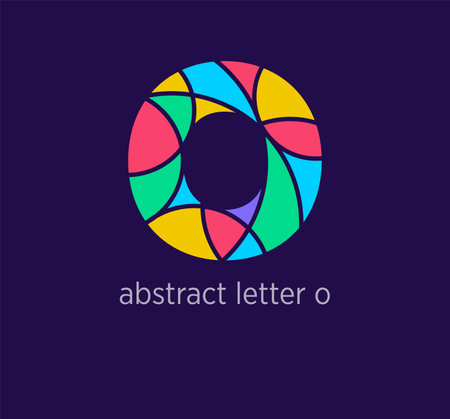 Modern abstract letter o logo icon. Unique mosaic design color transitions. Colorful letter o template. vector.のイラスト素材