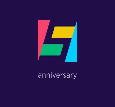 5th anniversary colorful logo design. Modern design color. Anniversary logo template. vector.のイラスト素材