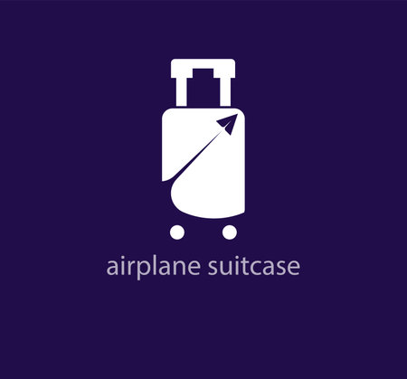 Airplane suitcase . Creative corporate airplane airport template. vectorのイラスト素材