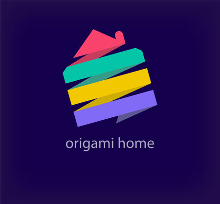 Origami house icon. Vector illustration for your website design.のイラスト素材