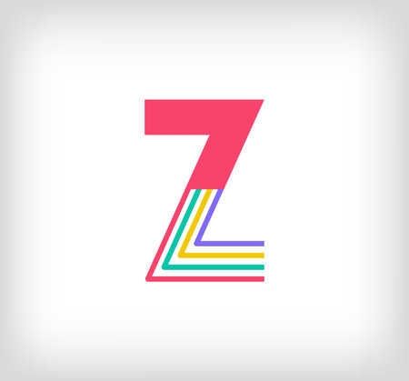 Colorful letter Z logo icon, flat design. Vector illustration.のイラスト素材
