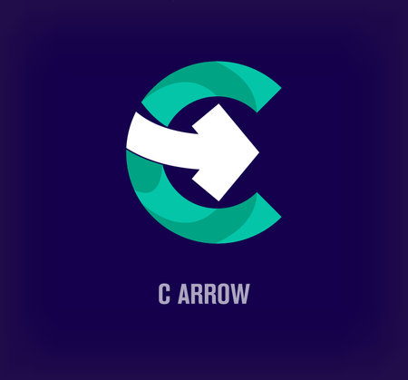 letter c arrow circle blue business corporate sign. company logo icon element template.のイラスト素材