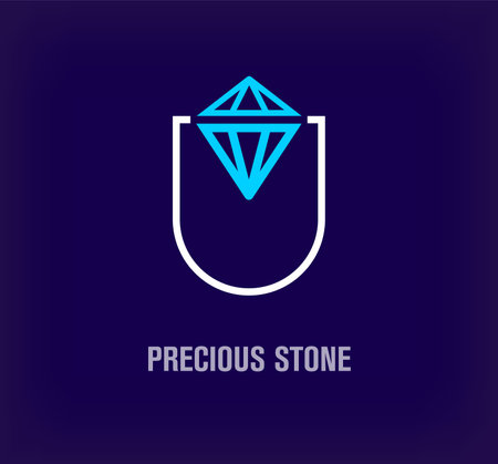 Protection shield stone line icon. Security and protection concept. Vector illustrationのイラスト素材