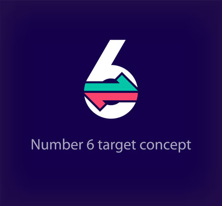 Arrow number 6 logo icon. Design template elements, logotype for corporate businessのイラスト素材