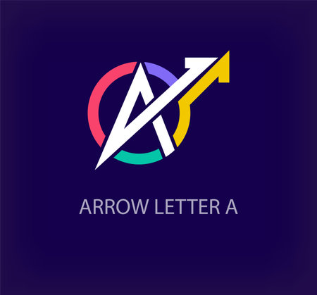 Initial ALphabet A with arrow logo icon vector template designのイラスト素材