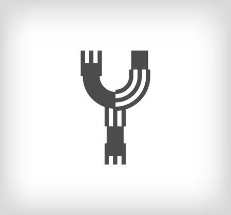 Letter Y linear modern logo. The letter is in line strip form. Alphabet letter character and linear abstract design. logo, corporate identity, application, creative poster and moreのイラスト素材