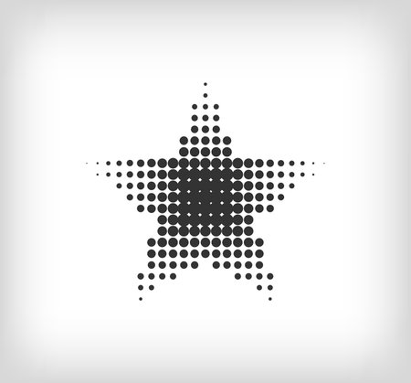 Dotted star shape. Geometric artistic star icon pixel. Integrative and integrative pixel movement. Modern icon ports.のイラスト素材