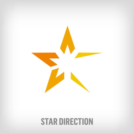 Star direction logo design. Uniquely designed color transitions. Custom Travel, education and success logo template. vectorのイラスト素材