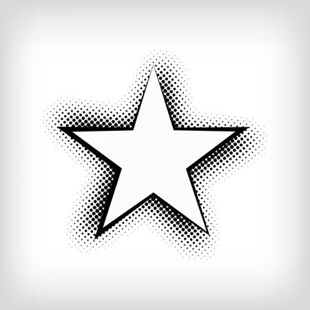 Creative star pop art dot design. Vector. Modern background for posters, websites, web pages, business cards, postcards, interior design.のイラスト素材
