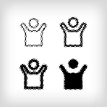 Set of happy people dots icons. Vector illustration. Flat dot design style.のイラスト素材