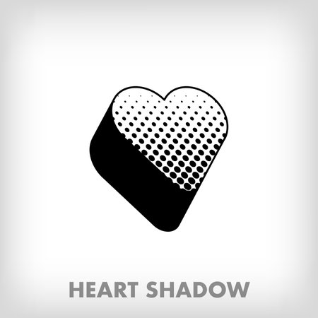 Creative shadowed heart, pop art dot design and health sign. Vector. Modern background for posters, websites, web pages, business cards, postcards, interior design.のイラスト素材