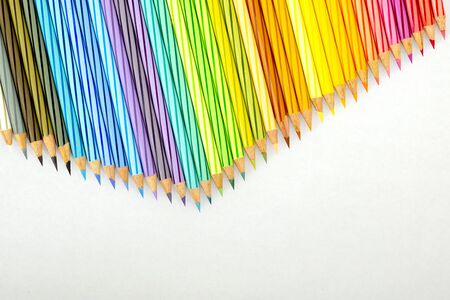 Coloured pencil still life in the studyの写真素材