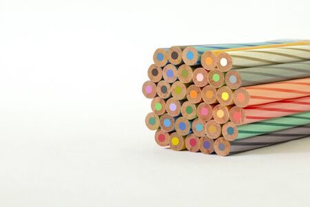 colourful pencil isolated on white backgroundの写真素材