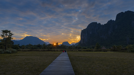 Mountain and blue sky background, blue sky with cloud closeup.の写真素材
