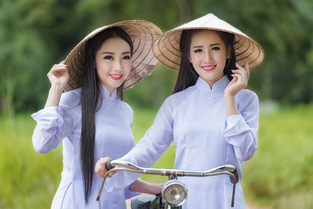 Ao dai is famous traditional costume for woman in VIetnam.