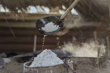 Naklua Thailand,Sunset salt farming (Naklua),Ancient salt making.の写真素材
