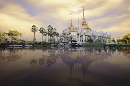 Amazing sunrise at the Temple in Thailand.の写真素材