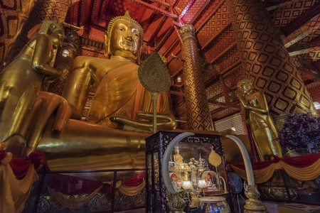 Buddha statue in Buddhism temple Thailand,Temple landmark of Bangkok,identity culture of Thailandのeditorial素材