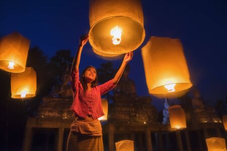 Amazing sunrise at the Temple in Thailand,Temple landmark of Bangkok, traditional,identity culture of Thailand.の写真素材